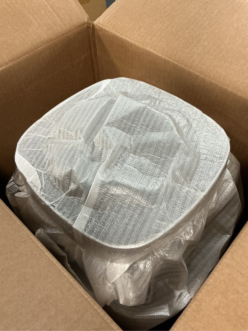 Condition photo showing Good Condition for olixis air fryer 6 quart with window square air fryer 12-in-1 air fry, roast, reheat, dehydrate, bake, steam, fries, custard, chicken, wings, sea food, vegetabels,400f grey grey 6qt