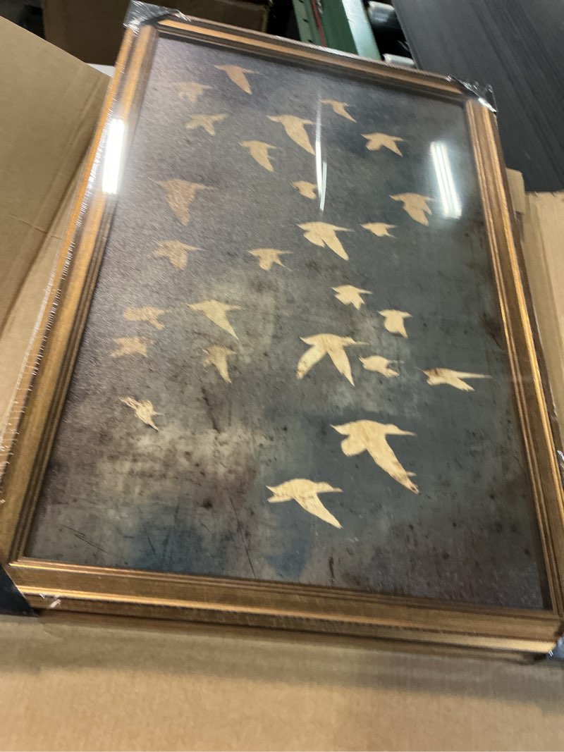 Condition photo showing New/Like New for vintage gold framed wall art abstract canvas art prints modern minimalist wall decor neutral paintings bird aesthetic pictures artwork for bedroom living room bathroom 16x24in gold framed-5 framed 16"x24"