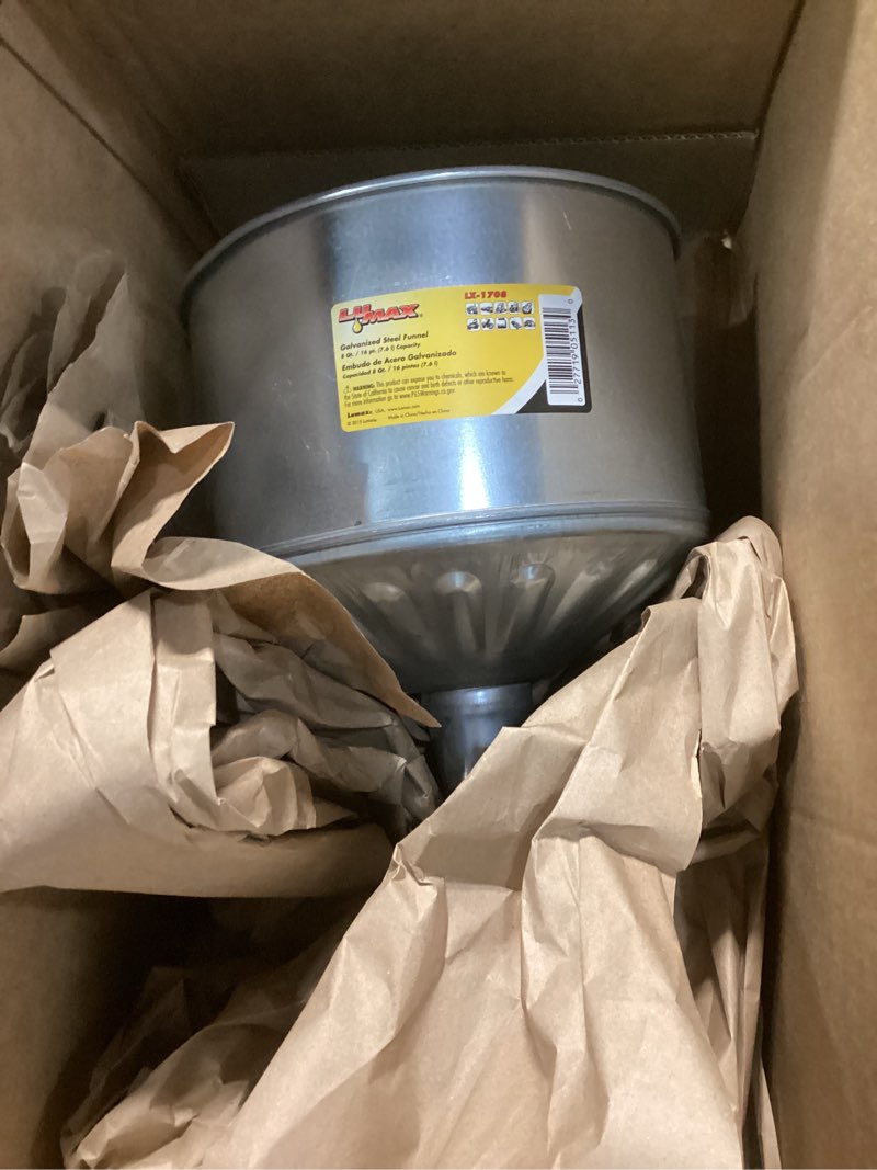 Condition photo showing Good Condition for Lumax LX-1708 Silver 8 Quart Galvanized Funnel with Removable Stainless-Steel Screen, Heavy-Duty Construction for Rugged use