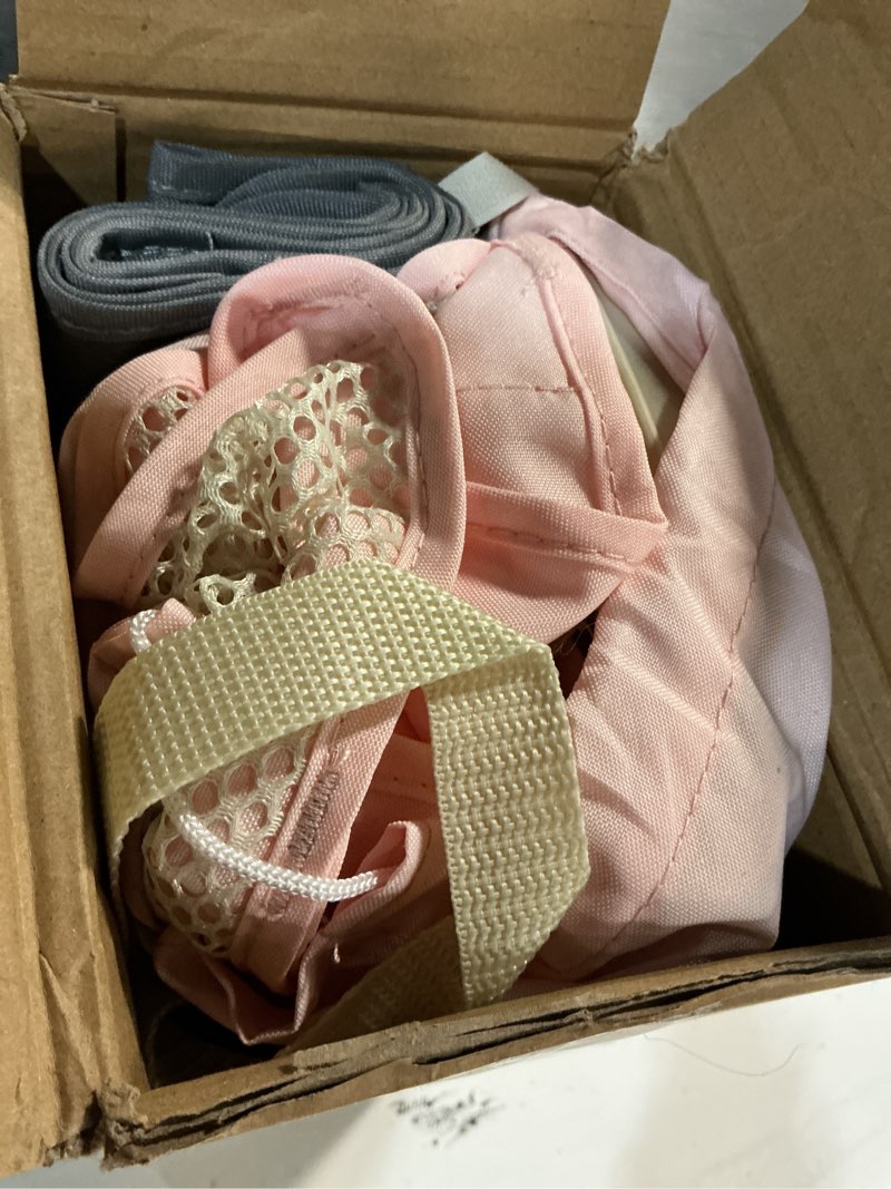 Condition photo showing Good Condition for portable baby chair, baby beach chair with 2-pack interchangeable seat covers, portable booster seat with tray & travel bag, compact foldable, easy-swap colors, perfect for travel pink seat + gray cover