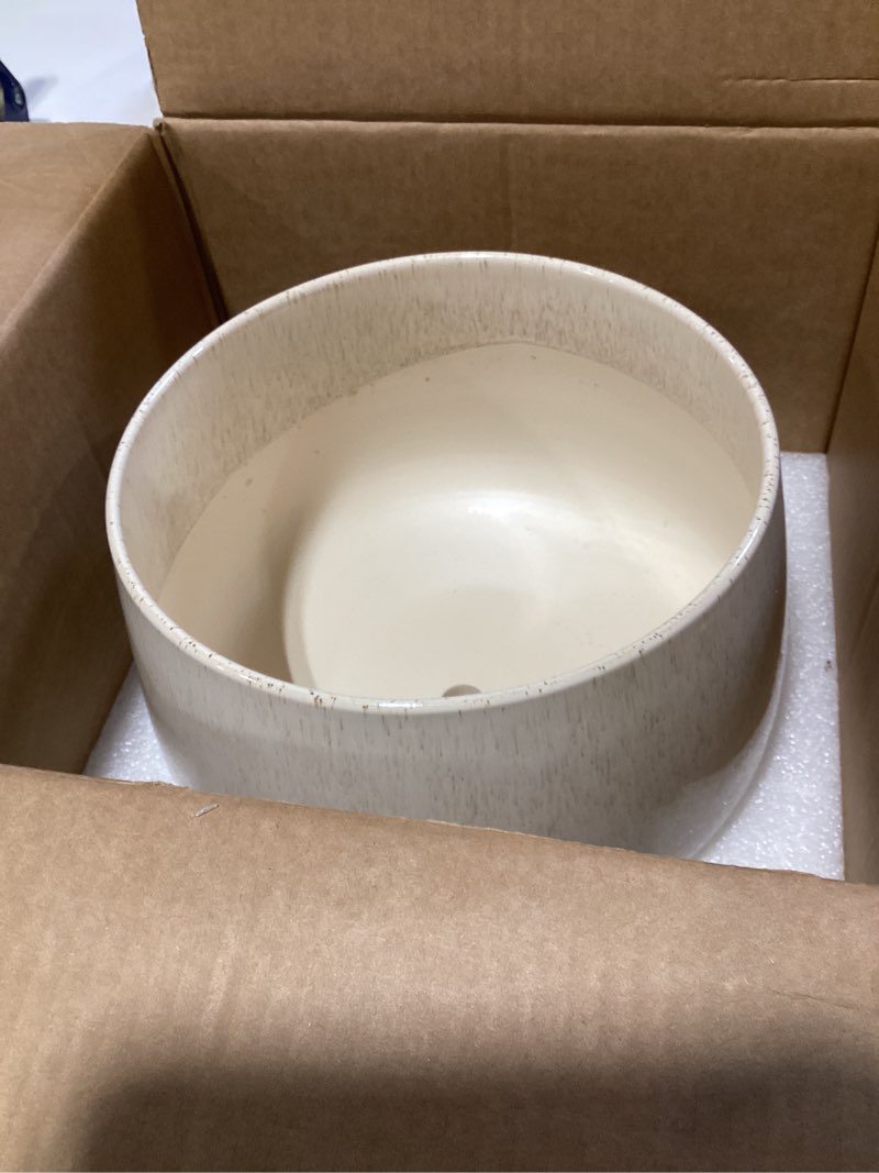 Condition photo showing Good Condition for le tauci 12 inch pots for plants, ceramic planter with drainage hole & saucer, thick-walled ceramic, planters for indoor plants, ideal for living room & entryway, reactive glaze beige reactive glaze beige 12 inch