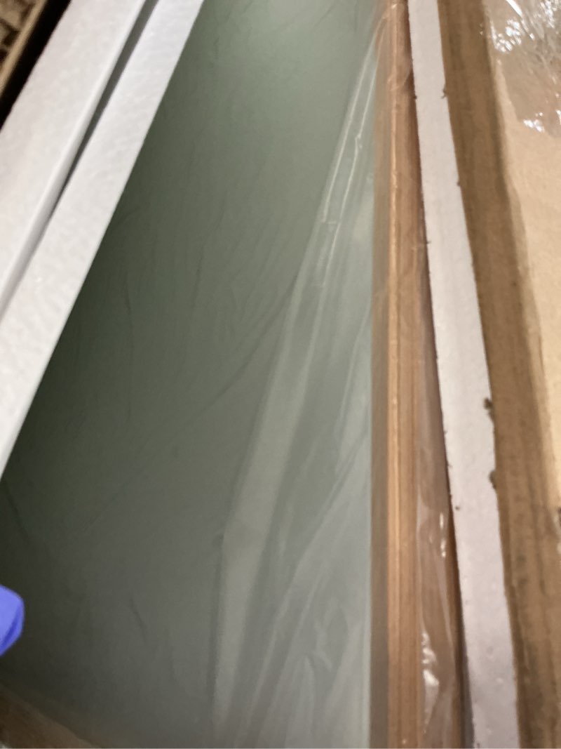 Condition photo showing Good Condition for 36"x28" Bathroom Mirror with Natural Wood Frame for Wall, Large Rectangle Vanity Mirror Rustic Farmhouse Decor Mirror, Anti-Rust Explosion-Proof, Hangs Horizontally or Vertically, Solid Solid 36"L x 28"W