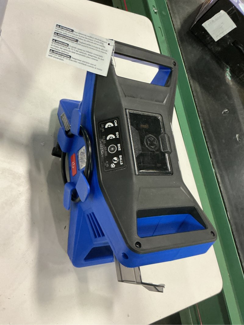 Condition photo showing Good Condition for Kobalt dual- power inflator 120 v 