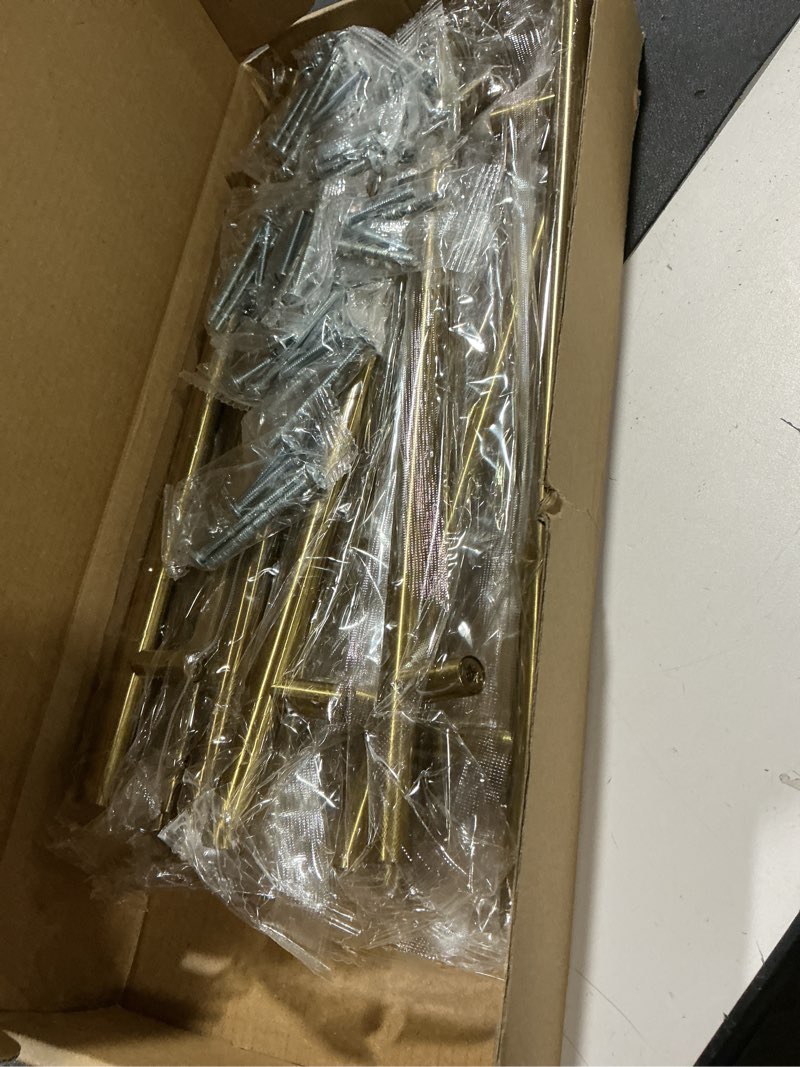 Condition photo showing Good Condition for haliwu 10 pack cabinet handles brass gold cabinet pulls 8 inch hole center drawer pulls modern bar dresser handles for bathroom kitchen bedroom 8-1/16 inch hole center brass gold 10