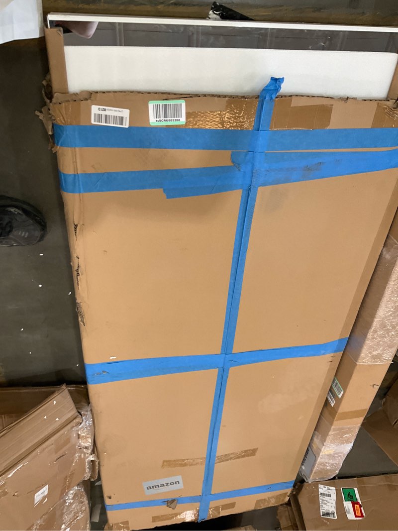 Condition photo showing As Is for jubest mirror closet doors, 60''x80'' one side sliding closet door with hardware kit, interior steel frame bypass sliding door for closet, easy to install