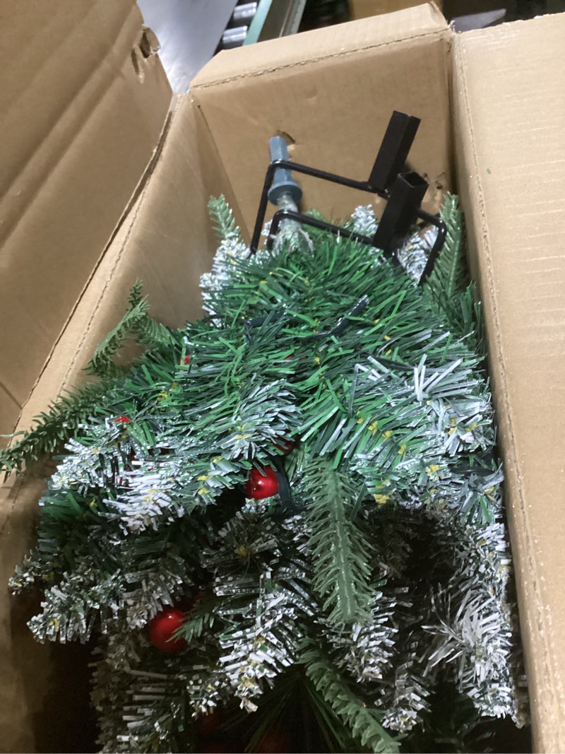 Condition photo showing Good Condition for 2 Pack Christmas Tree Urn Filler, Battery Operated with Timer, Pre-lit Warm White & Multi-Color Changing LED Lights, 21in Artificial Xmas Tree for Porch, Pathway, Yard, Outdoor Holiday Decorations