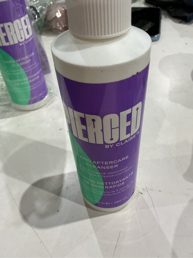 Condition photo showing As Is for claire’s 3-week rapid piercing aftercare solution for new piercings - nose and ear piercing cleaner 