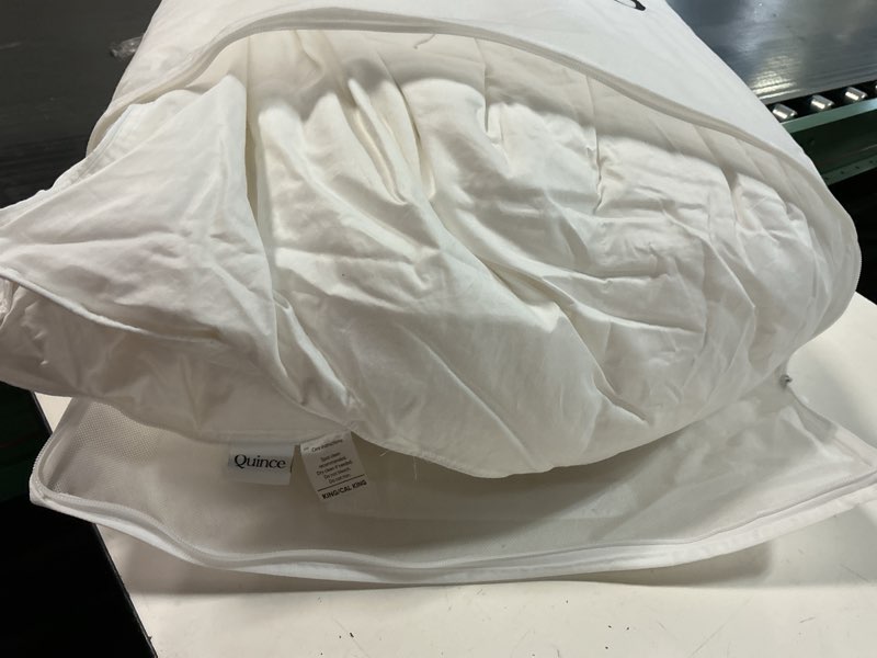 Condition photo showing As Is for premium down alternative duvet inser cal/king