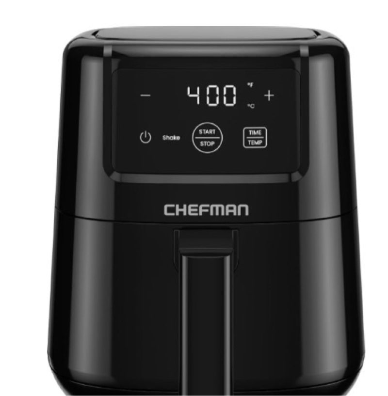 CHEFMAN 2 Qt Mini Air Fryer – Digital Space-Saving Compact Air Fryer with Nonstick and Dishwasher Safe Basket, Quick & Easy Meals in Minutes, Features Digital Timer and Shake Reminder – Black