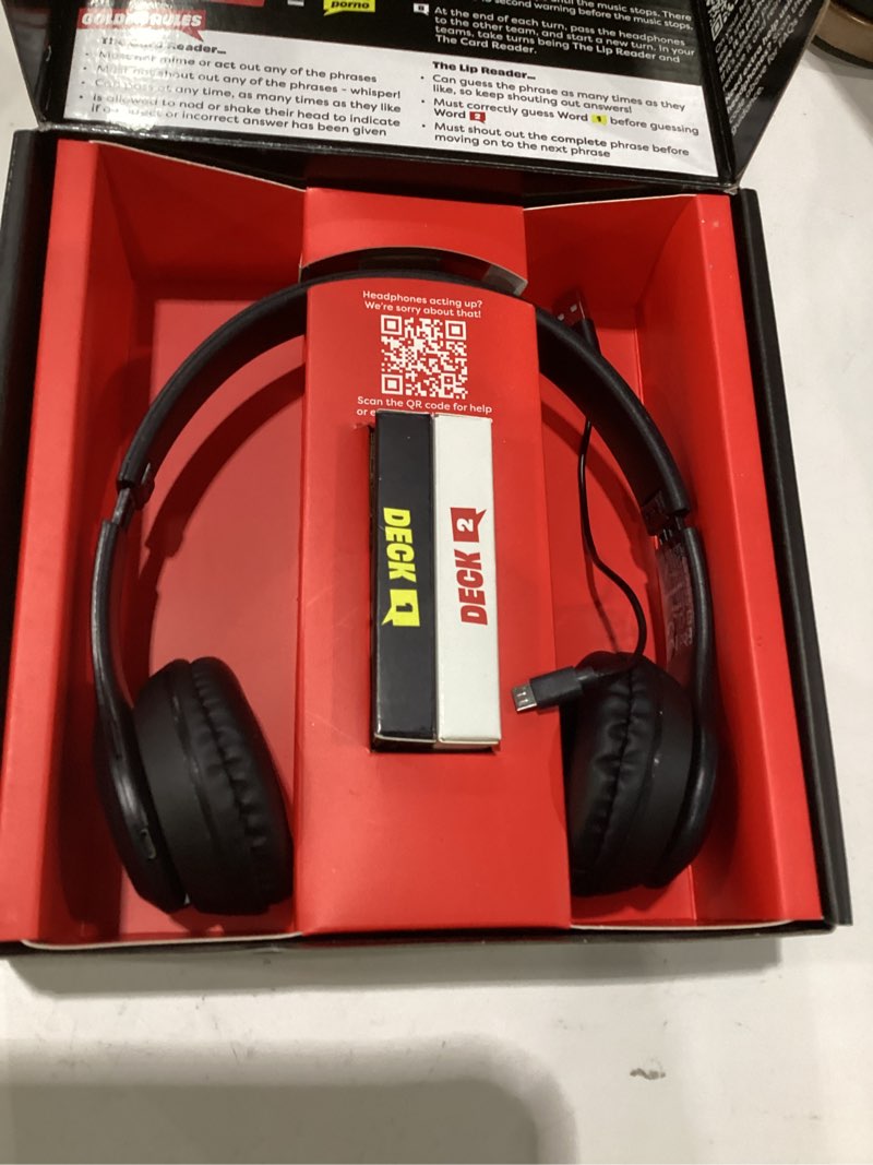Condition photo showing As Is for sorry what game - uncensored lip reading party games for adults - based on the headphone challenge tiktok trend - 2+ players 40,000 funny phrase combos - adult games for game night (ages 17+) adult edition (age 17+)