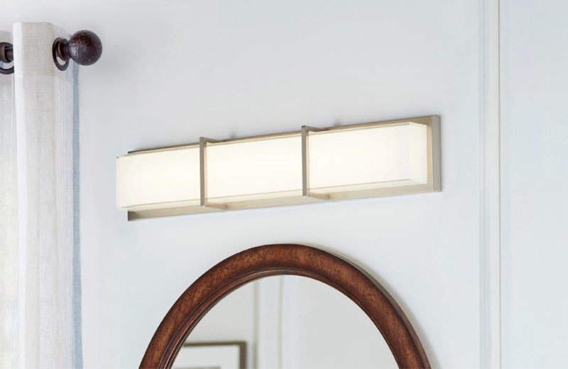 allen + roth, 27-in "Brighton" LED Brushed Nickel Modern Vanity Light Bar