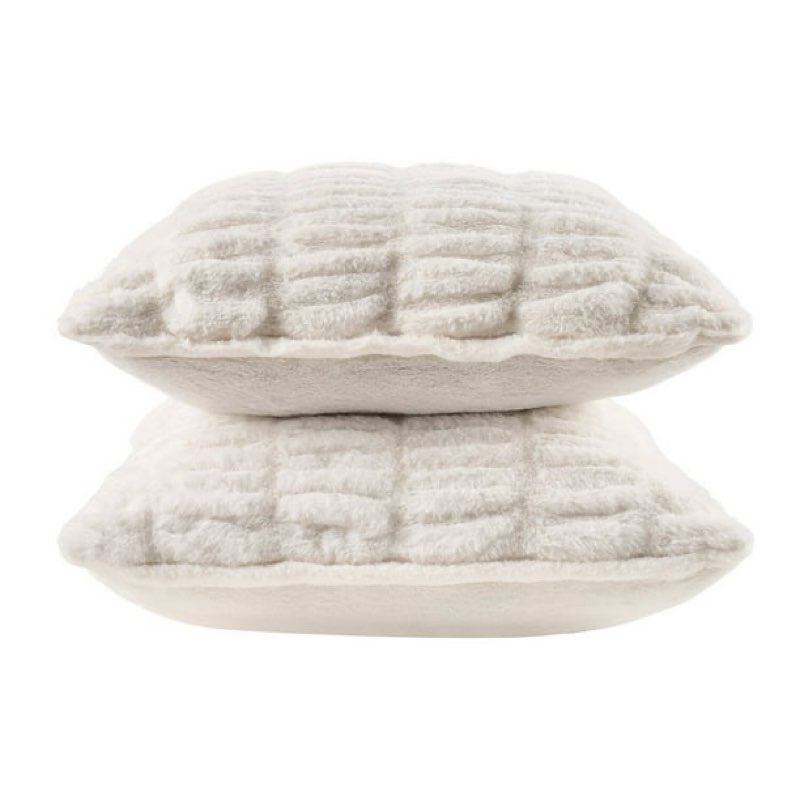 member's mark 2-pack ruched faux fur decorative pillows, 22" x 22"
