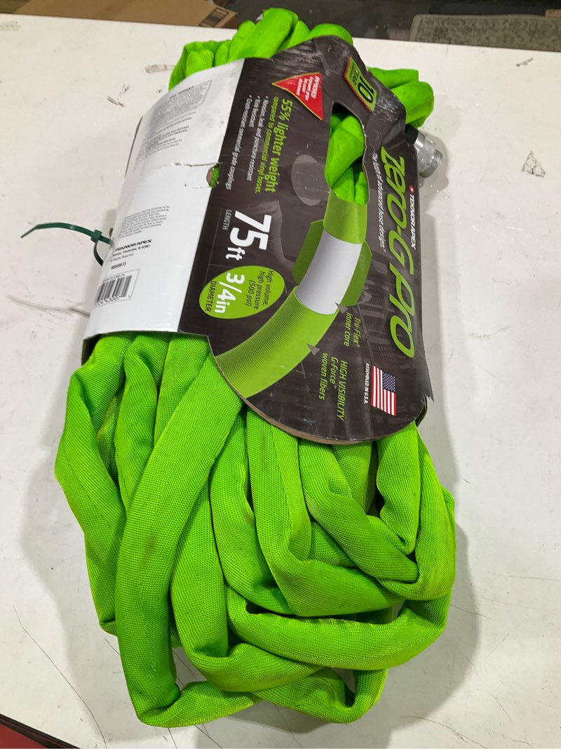 Condition photo showing As Is for zero-g pro teknor apex 3/4-in x 75-ft contractor-duty kink free woven green coiled hose