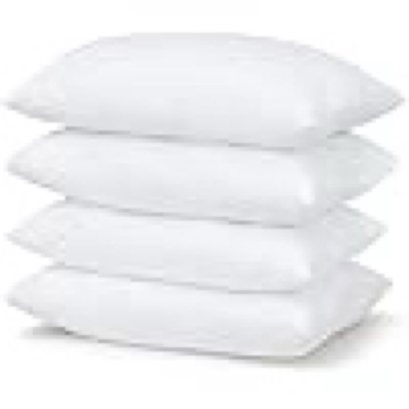 (Similar)CULVE Bed Pillows Standard Size Set of 4-20x26 Flat Pillows for Sleeping Thin, Medium Support Soft Down Alternative Filling for Side Stomach Back Sleeper