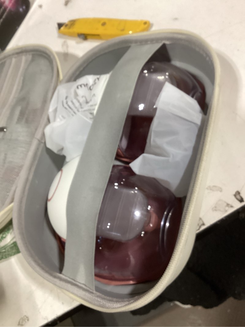 Condition photo showing As Is for momcozy breast pump hands free mobile style | m6, wearable breastfeeding pump ideal rhythm for more milk, doublefit flange more fit & discreet with 3 modes & 9 levels, 24mm - 2 pack cozy red 2 count cozy red
