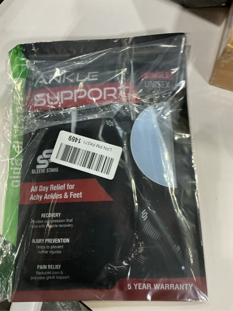 Condition photo showing New/Like New for Sleeve Stars Ankle Brace for Women & Men, Ankle Wrap for Sprained Ankle, Compression Sleeve for Plantar Fasciitis Relief, Easy Customizable Support: w/Removable Strap (Single/S:9"-10"/Light Blue) Small Light Blue 1