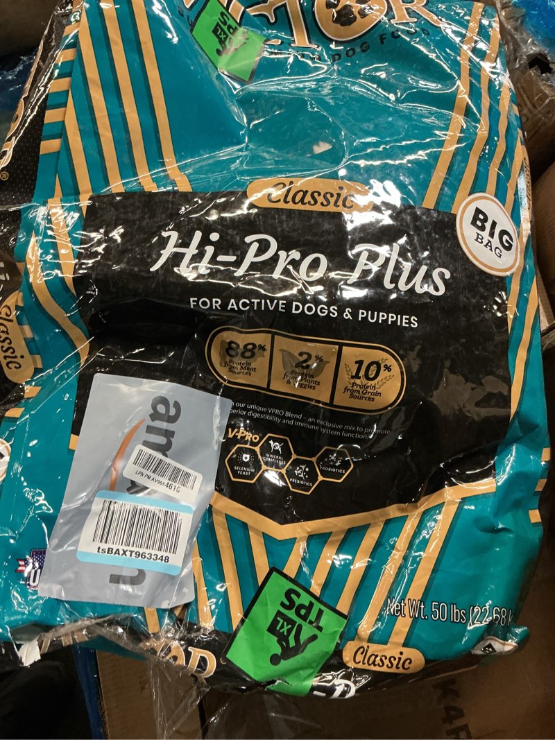Condition photo showing Good Condition for VICTOR Super Premium Dog Food – Hi-Pro Plus Dry Kibble – High Protein Dog Food with 30% Protein – Beef, Chicken, Pork, Fish Meals, Gluten Free - for High Energy and Active Dogs & Puppies, 50lbs Original Formula 50 Pound (Pack of 1)