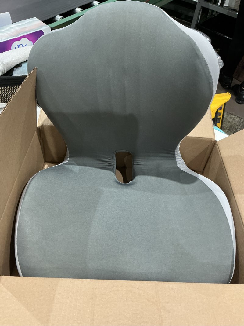 Condition photo showing Good Condition for ergonomic l-shaped memory foam seat cushion for car and office chair, coccyx support cushion for back and hip pain relief, universal cushion for car seat, wheelchair, gaming chair, gray