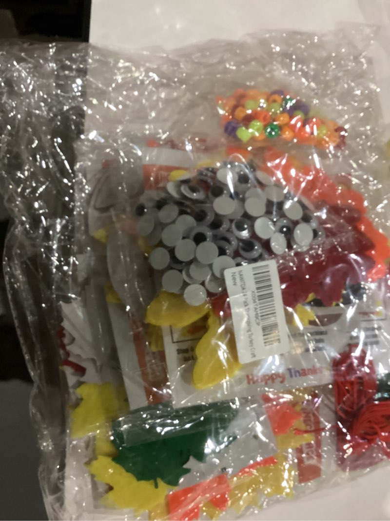 Condition photo showing New/Like New for NAWITDA Thanksgiving Crafts for Kids 24 Sets DIY Thanksgiving Turkey Necklace Craft Kits Thanksgiving Fall Turkey Decorations Arts & Crafts for Boys Girls Classroom Party Prizes Activities Color Style 1