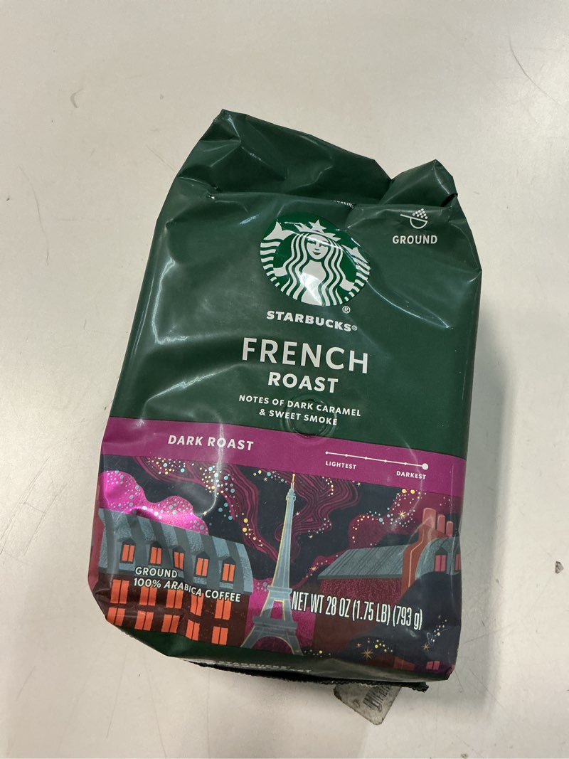 Condition photo showing New/Like New for (Best before 21 DEC 205) Starbucks Ground Coffee, Dark Roast Coffee, French Roast, 100% Arabica, 1 bag (28 oz) French Roast 28 Ounce (Pack of 1)