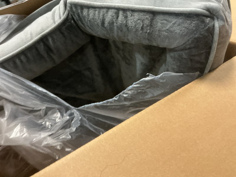 Condition photo showing As Is for bedsure orthopedic dog bed medium size dogs - washable small medium dog cat bed waterproof, comfort cats couch sofa with washable removable cover, pets bed with nonskid bottom, grey, 28" 28"l x 23"w x 6.5"th grey