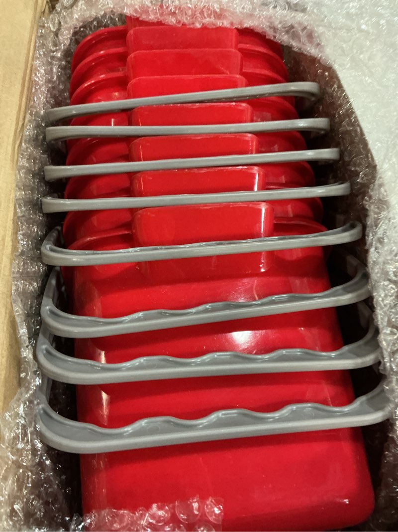 Condition photo showing Good Condition for irenare 8 pcs sanitizing bucket 3 quart cleaning pail small detergent square, spout and handle plastic utility sanitizer buckets for restaurant kitchen home offices (red) red 8