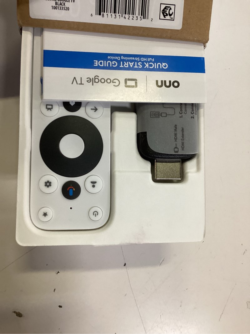Condition photo showing Good Condition for onn android tv 2k fhd streaming stick with remote control & power adapter wifi hdmi chromecast built-in