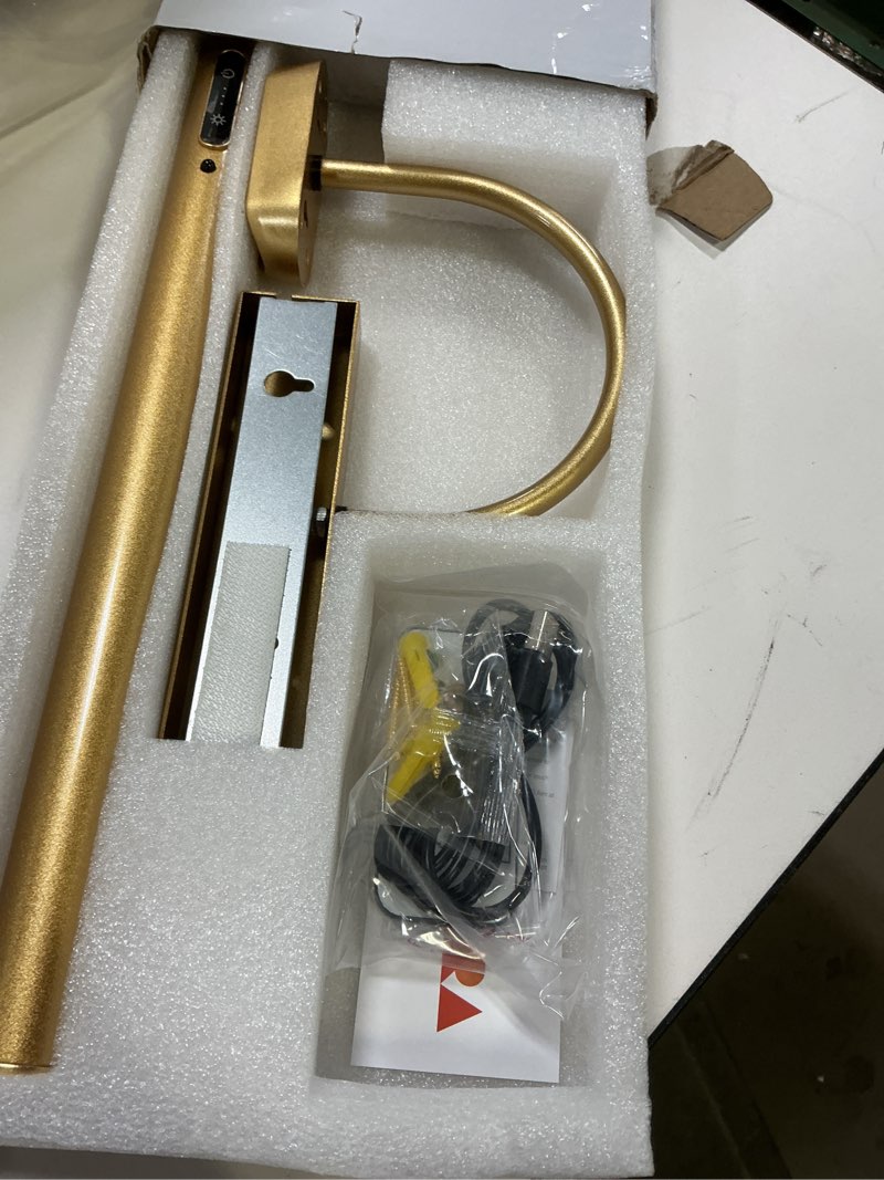 Condition photo showing Good Condition for Dimmable Cordless Picture Light with Controller and Timer, Rechargeable 5000mAh Battery Wall Sconce for Wall Pictures, Gallery Artwork, Paintings, Portraits, Dartboards (Gold) 14"L x 6.3"W x 6.3"H Gold