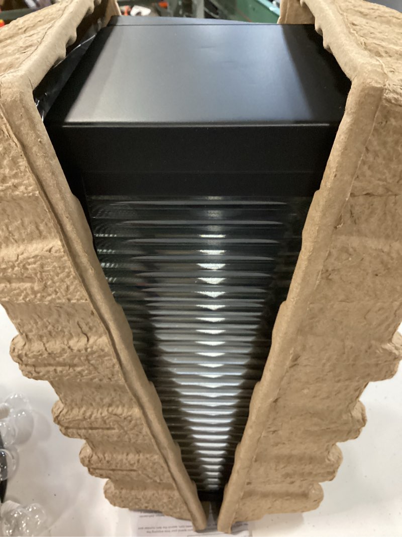 Condition photo showing As Is for harbor breeze sutter 1-light 14.97-in matte black outdoor wall light