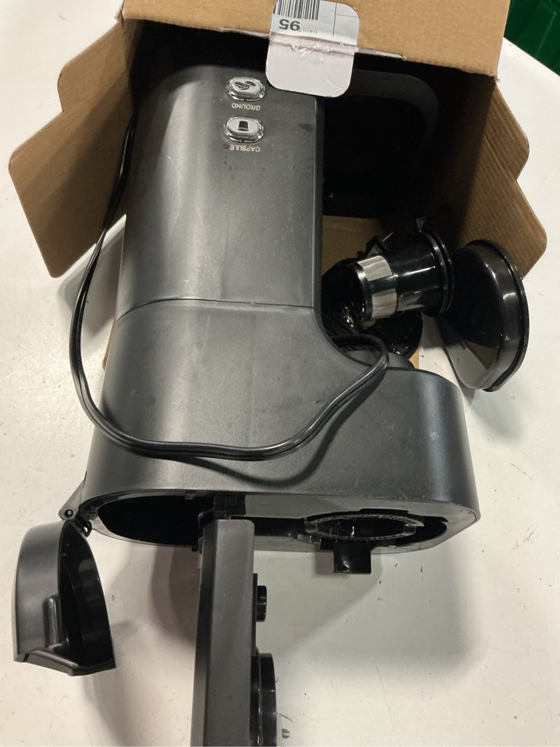 Condition photo showing Good Condition for mainstays black matte dual brew coffee maker, single serve, auto shutoff, 14 oz reservoir