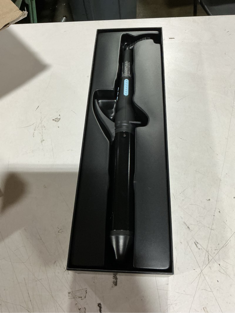 Condition photo showing New/Like New for bio ionic long barrel curling iron with moisture heat technology & nanoionic mx versatile curling wand - multiple barrel sizes for tight, classic, loose & soft curls 1.5 inch (soft curls) black