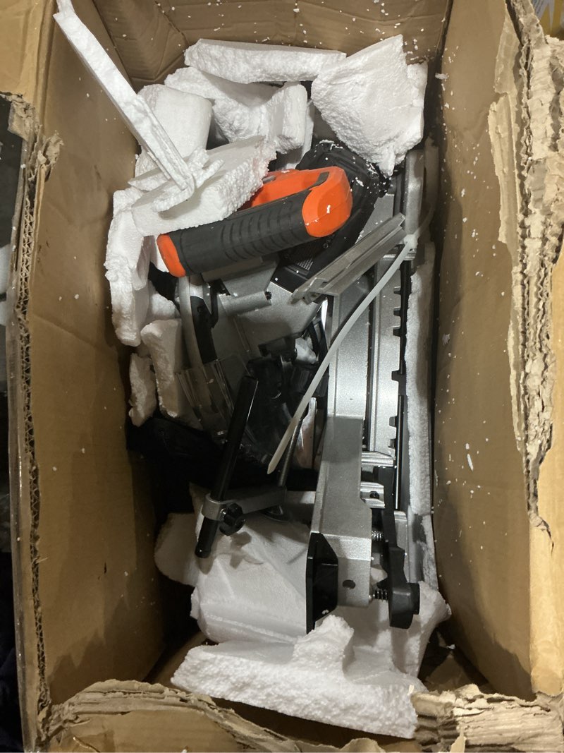 Condition photo showing Good Condition for vevor sliding compound miter saw, 10-inch blade, 15 amp motor, 60-tooth, corded double bevel sliding miter saw, led precision alignment, angle adjustable, for wood, composite decking, laminates double bevel-10"