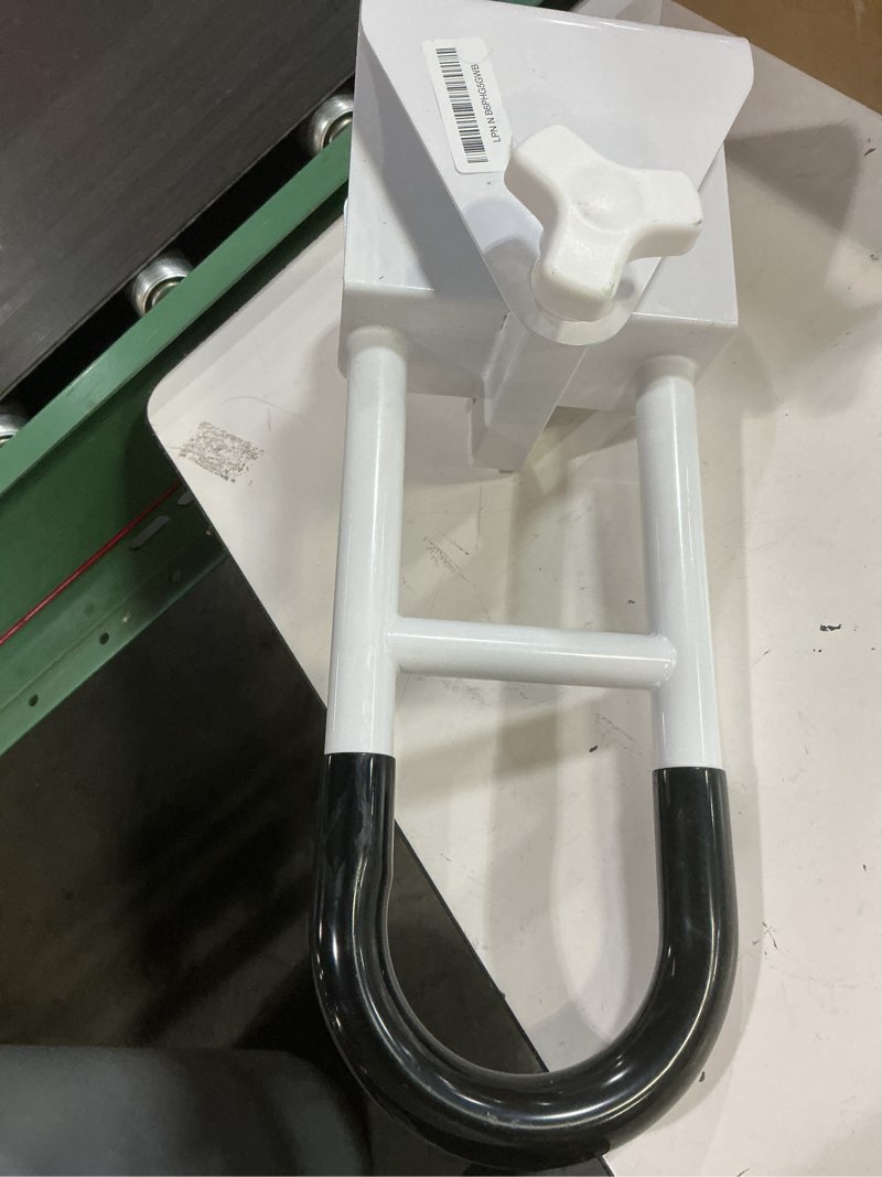 Condition photo showing As Is for bathtub safety rail, bathtub handle grab bar with non-slip grip for seniors, elderly, fits 3.1 to 6.7 inch tub walls, supports 300 lbs fixed height