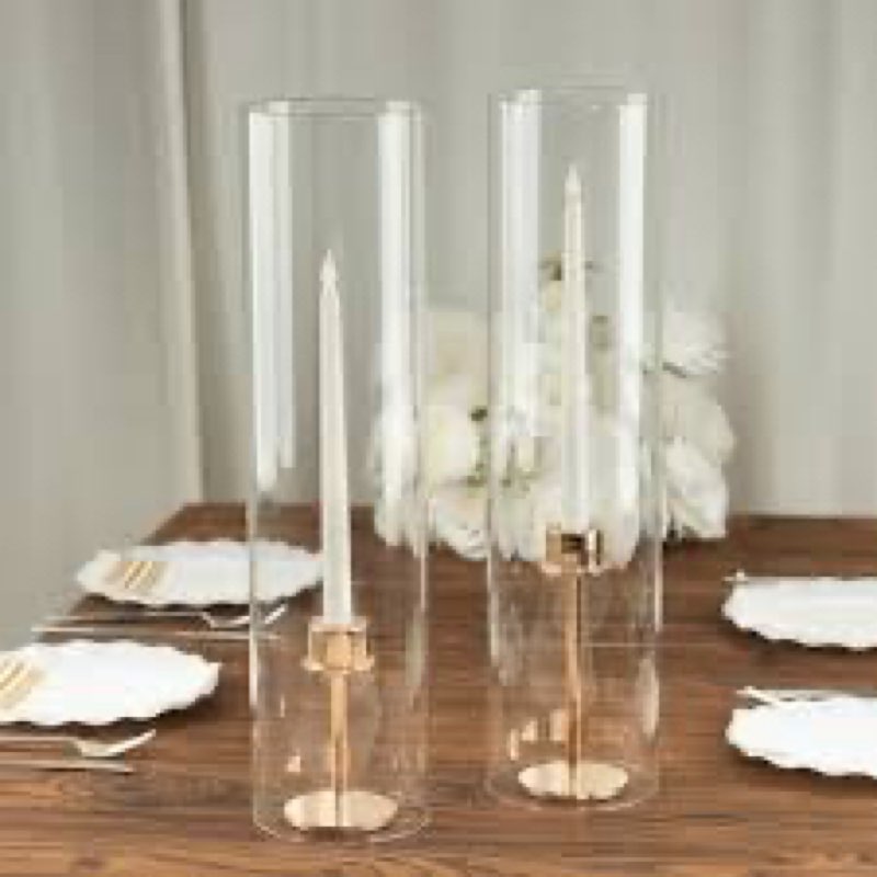 CLEAR 20\" Cylinder Glass Hurricane CANDLE HOLDER SHADES Party Home Decorations | eBay Visit $32.43* · In stock · 
