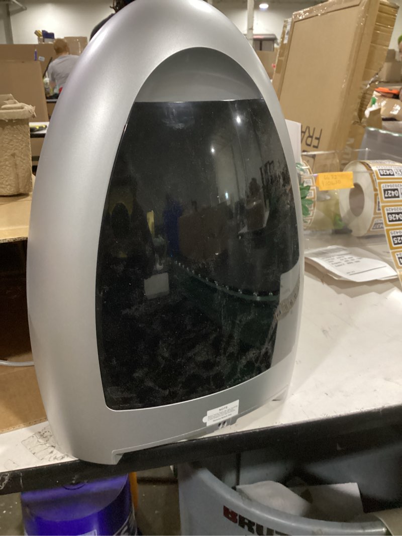 Condition photo showing As Is for eyevac home touchless vacuum automatic dustpan - great for sweeping pet hair food dirt kitchen - ultra fast & powerful, no more bending down, bagless, corded, automatic sensors, 1000 watt (silver)