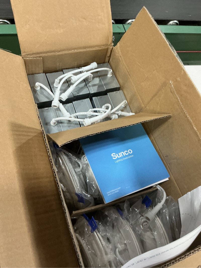 Condition photo showing New/Like New for Sunco 12 Pack 4 Inch Ultra Thin LED Recessed Ceiling Lights Slim, 5000K Daylight, Dimmable, 10W=60W, Wafer Thin, Canless with Junction Box