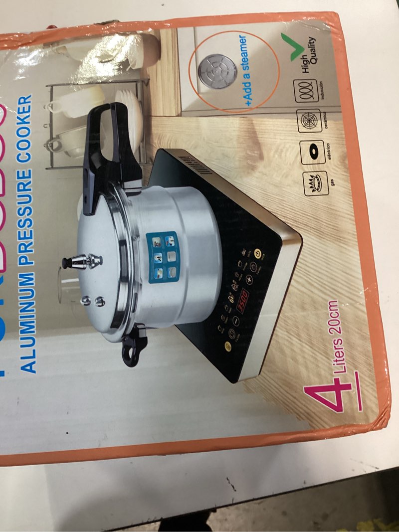 Condition photo showing New/Like New for small pressure cooker, mini aluminum alloy pressure cooker with magnetic bottom, safety and durable compact pressure canner compatible for induction cookers and gas stoves (4l)