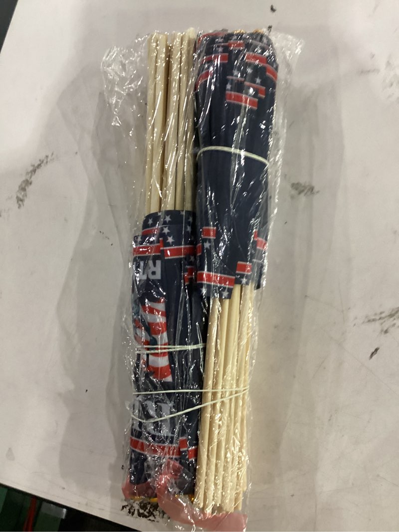 Condition photo showing Good Condition for 50 pcs 250 anniversary small stick flags 250 year american anniversary flag handheld flag for outside 4th of july independence day patriotic signs hand held flags for room house welcome lawn backdrop parade (b flag, 50 pcs) b flag 50 pcs
