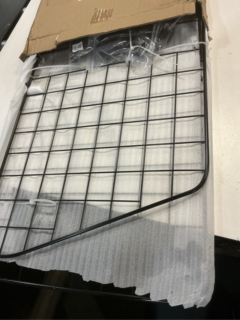 Condition photo showing New/Like New for Amazon Basics Adjustable Dog Car Barrier for Vehicles, 59.72 x 5.20 x 16.46 in, Black