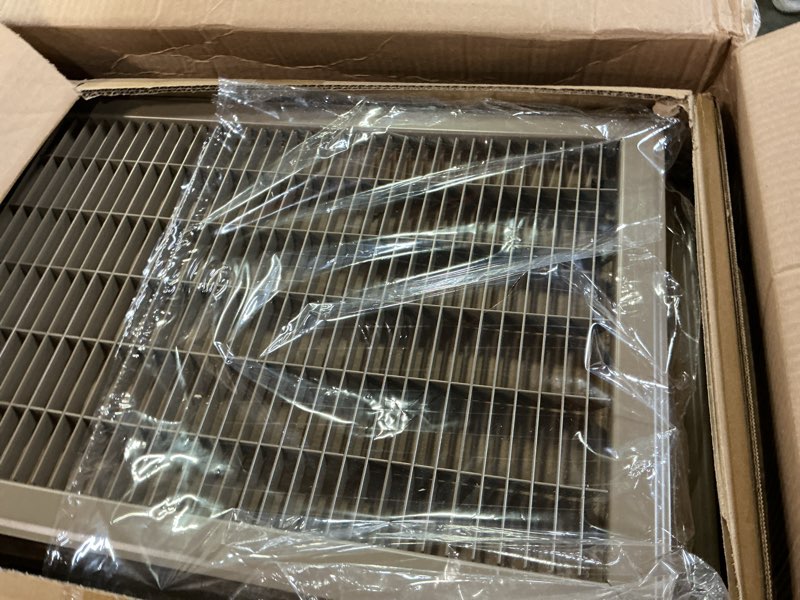 Condition photo showing New/Like New for 4 pack fits 8 x 12 floor vent covers, heavy duty carbon steel return air grille, walkable floor grille for home hvac, fits 10" x 12" duct opening, outer size 9.8" x 13.8" 8 x 12 inch