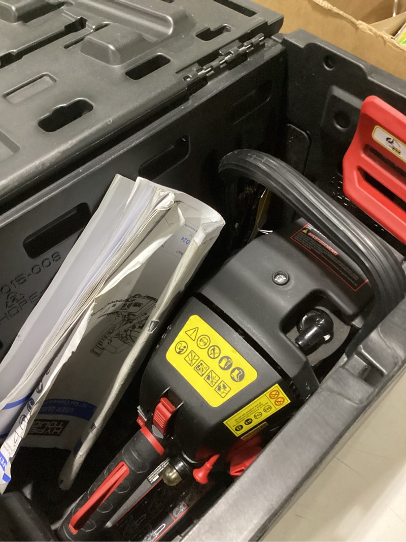 Condition photo showing Good Condition for hyper tough 18" 49cc 4-cycle gas powered chainsaw with carry case