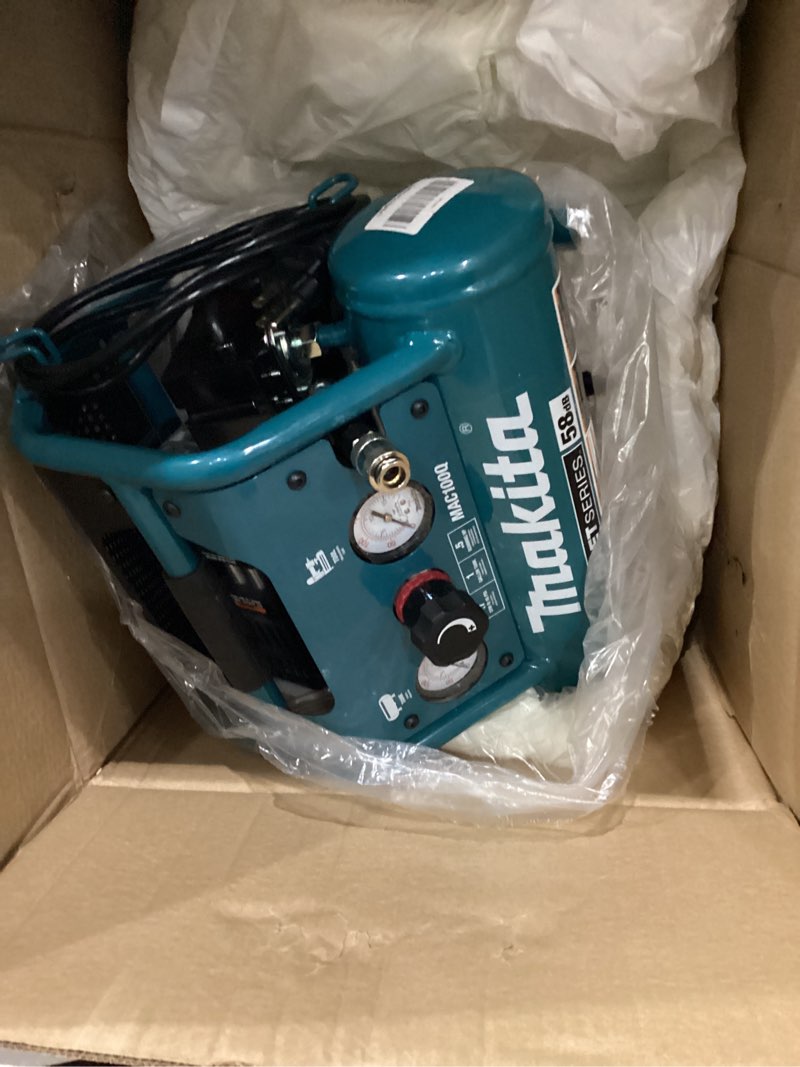 Condition photo showing Good Condition for NOT TESTED Makita MAC100Q Quiet Series, 1/2 HP, 1 Gallon Compact, Oil-Free, Electric Air Compressor