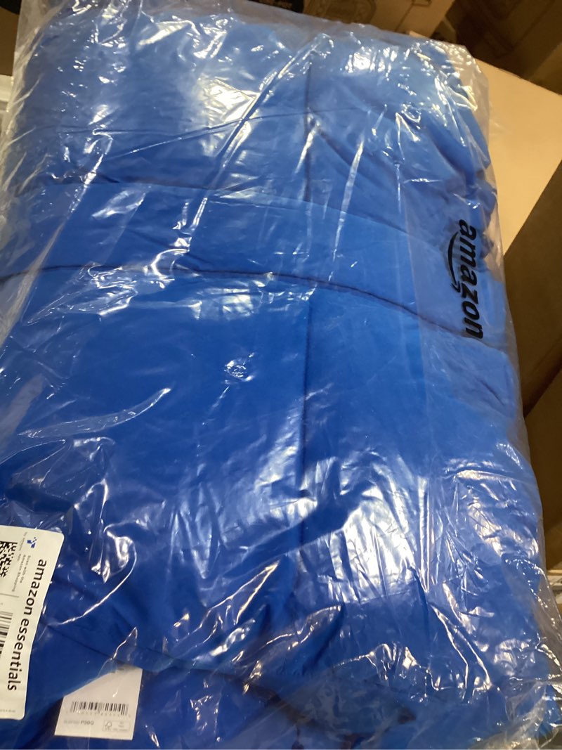 Condition photo showing New/Like New for Amazon Essentials Mens Mid-Length Hooded Puffer Coat (Available in Big & Tall) 3X-Large Big Bright Blue