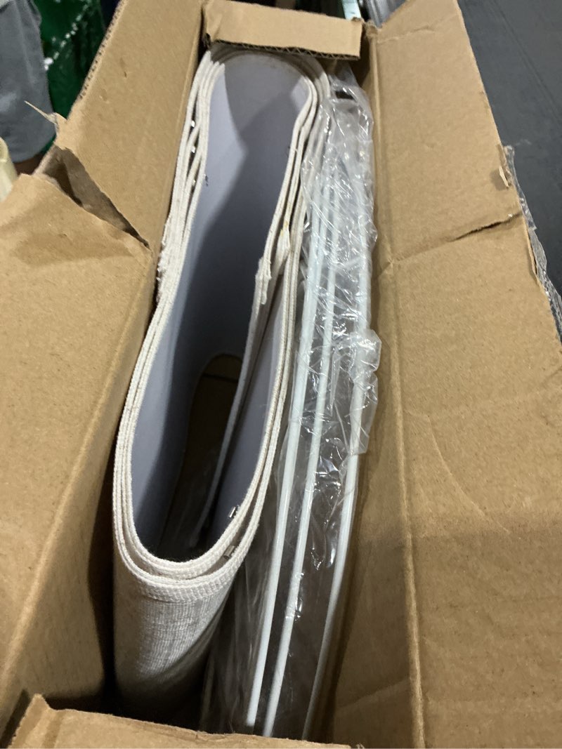 Condition photo showing As Is for oval lamp shades set of 2, 16.5"l x 11.5"w x 11"h, large beige lampshades for table lamps bedside lamps, natural linen lamp shades for floor lamps, suitable for e26 base and saddle base, easy assembly
