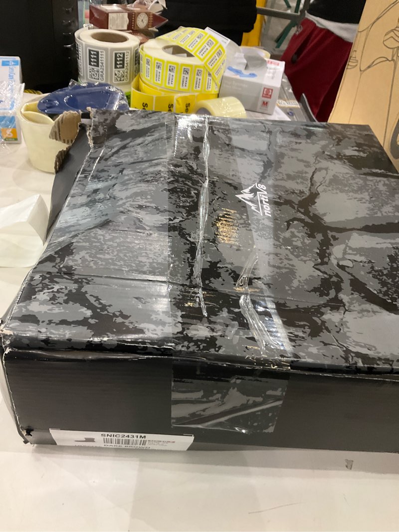 Condition photo showing New/Like New for NORTIV 8 Steel Toe Work Boots for Men – Waterproof Pull on Wellington Cowboy Boots for Men with Full-grain Leather for Construction, Farming Bronco Stormrider 10.5 Dark Brown