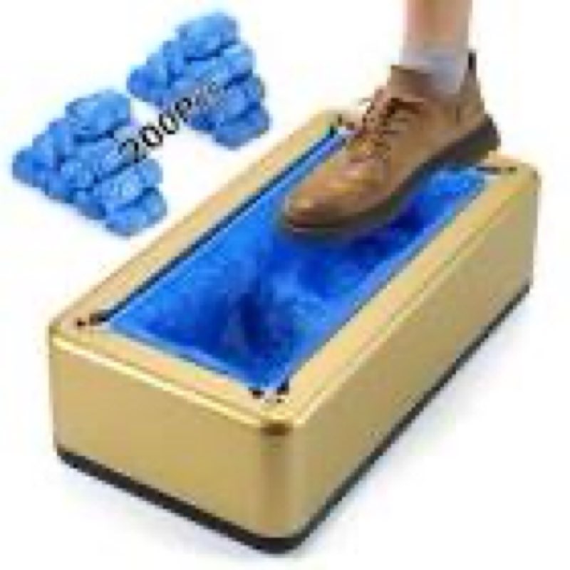 automatic shoe cover dispenser machine with 200 pcs disposable anti-slip covers | hands-free foot pr