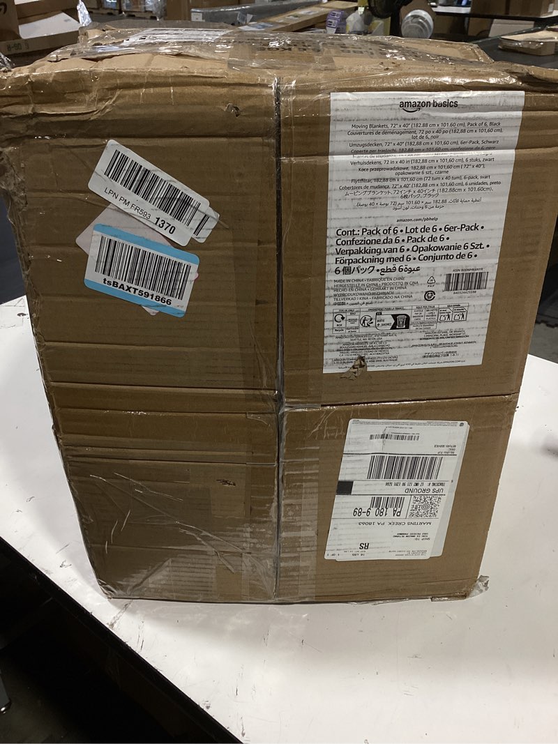 Condition photo showing New/Like New for amazon basics reinforced tear-resistant moving blankets, 72" x 40", black, 6-pack 72-inch by 40-inch
