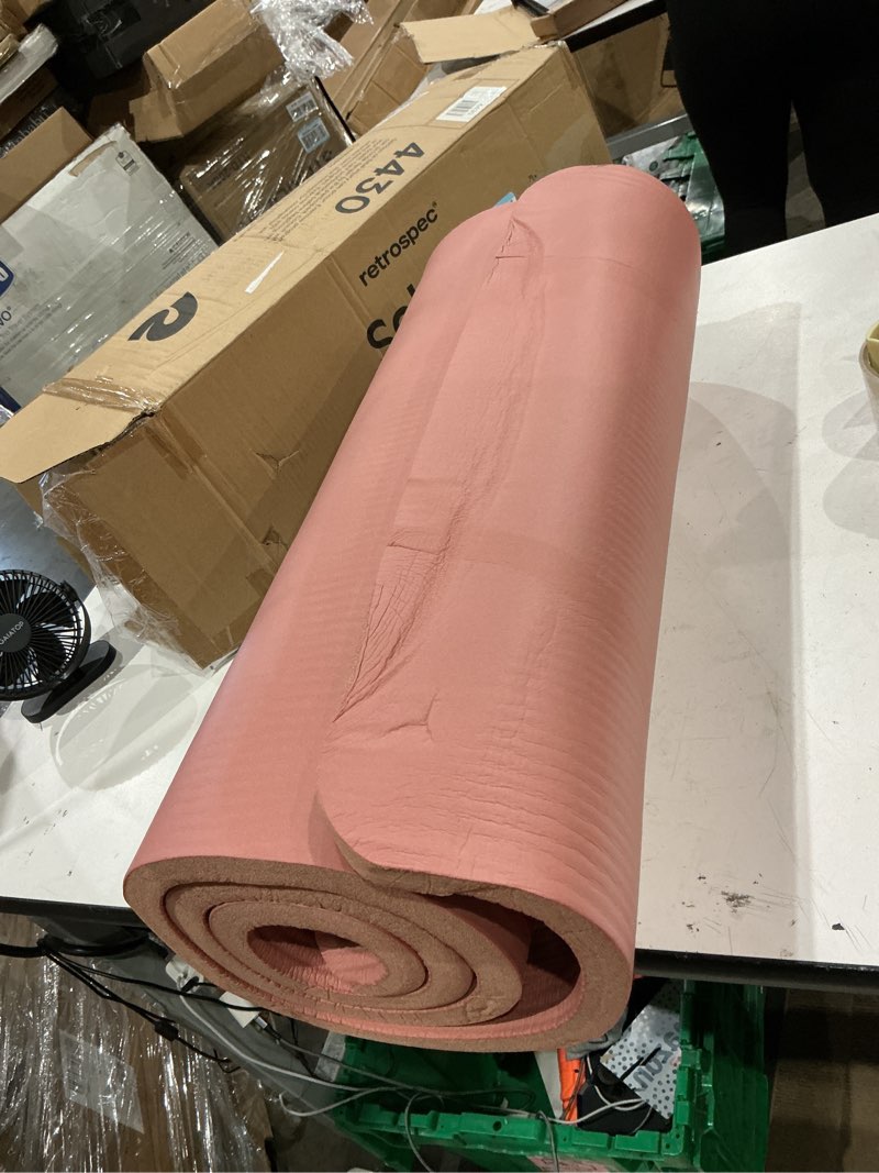 Condition photo showing Good Condition for retrospec solana yoga mat 1" thick w/nylon strap for men & women - non slip exercise mat for home yoga, pilates, stretching, floor & fitness workouts rose 1 inch