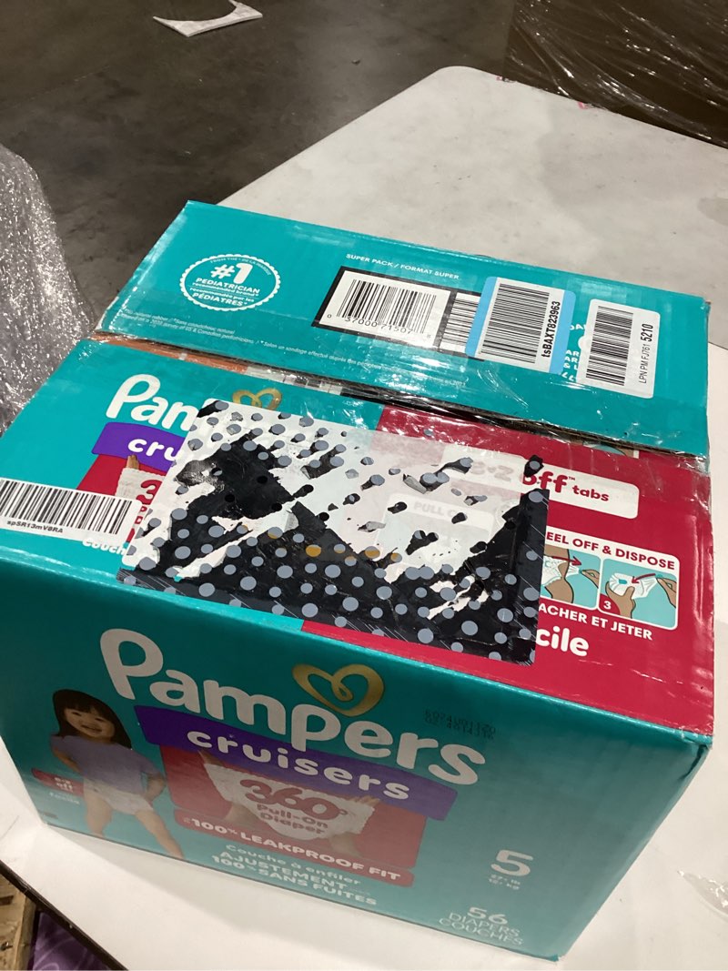 Condition photo showing New/Like New for pampers cruisers 360 pull-on diapers, size 6 (35+ lbs), 80 count, babyproof up to 100% leakproof d