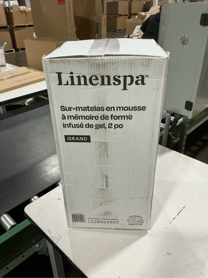 Condition photo showing New/Like New for LINENSPA Memory Foam Mattress Topper - 2 Inch Gel Infused Memory Foam - Plush Feel - Cooling and Pressure Relieving - CertiPUR Certified - Dorm Room Essentials - Queen Size Queen 2 Inch Topper Only